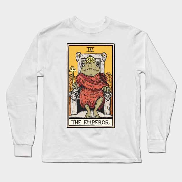 The Emperor Toad Tarot Long Sleeve T-Shirt by Jewelia